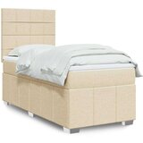 vidaXL Box spring postelja z vzmetnico krem 80x200 cm blago, (21309805) | Shoptok.si