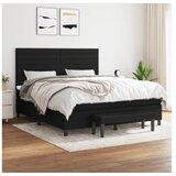 vidaXL Krevet s oprugama i madracem crni 180x200 cm od tkanine | shoptok.hr