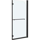  Sklopiva vrata za tuš-kabinu s 2 ploče ESG 120 x 140 cm crna | shoptok.hr