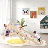  Zložljive lesene plezalne igrače z nastavljivo rampo, Montessori plezalni set, barvit | Shoptok.si