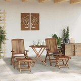  Vrtni set za objed 4 pcs Smeđa Čvrsto teak drvo | shoptok.hr