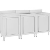 vidaXL Kuhinjska omarica za umivalnik 180x60x96 cm nerjaveče jeklo Cene