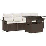  Set od 5 komada vrtne sofe s jastucima smeđi poli ratan dvosjed vrtna sofa s pohranom i jastucima smeđi poli ratan | shoptok.hr