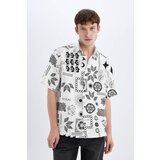 Defacto Relax Fit Printed Viscose Short Sleeve Shirt Cene