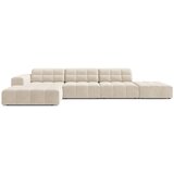 Cosmopolitan Design Krem baršunasti kutna garnitura (s lijevim kutom/s ležaljkom) Chicago – | shoptok.hr