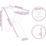  Noge za klub stolić u obliku slova X, 2 kom, bijele, 70 x (42-43) cm, čelik | shoptok.hr