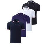 Dewberry QUAD SET T8594 MENS T-SHIRT-BLACK-WHITE-NAVY-PURPLE Cene