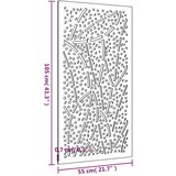  Vrtni zidni ukras 105 x 55 cm od čelika COR-TEN s uzorkom lišća | shoptok.hr