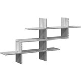 vidaXL Stenska polica siva sonoma 124,5x18x60,5 cm inženirski les | Shoptok.si