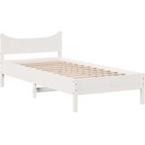  Posteljni okvir brez vzmetnice bel 75x190 cm trdna borovina | Shoptok.si