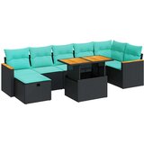  Vrtna garnitura - 8-dijelni set vrtnih sofa od poliratana s jastucima sivi bagrem - Crna sa spremištem 1 | shoptok.hr