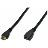 Digitus HDMI Priključni kabel [1x Muški konektor HDMI - 1x Ženski konektor HDMI] 5 m Crna