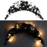 vidaXL Božićni luk s LED svjetlima crni 90 cm PVC | shoptok.hr