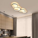 Nettlife Moderna okrogla LED stropna svetilka, toplo bela, 3000K, obroč, 37W, bela, 89 cm, namizna svetilka za spalnico, dnevno sobo, hodnik, pisarno, (22111311) | Shoptok.si