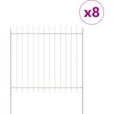 vidaXL Vrtna ograja s konicami, bela, 13,6 x 1,5 m, jeklo, (22084636) | Shoptok.si