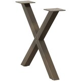  Noge za klub stolić u obliku slova X, 2 kom, prirodni čelik, 50 x (42-43) cm, čelik | shoptok.hr