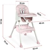 Milo pink stolica za hranjenje sa stolom | shoptok.hr