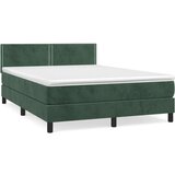  Box spring postelja z vzmetnico temno zelena 140x200 cm žamet | Shoptok.si
