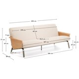 Kave Home Bež sedežna garnitura iz šenilje 205 cm Amsen – | Shoptok.si