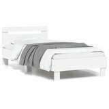  Okvir za krevet s uzglavljem i LED svjetlima bijeli 90x190 cm | shoptok.hr