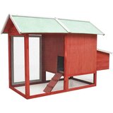  Kavez za kokoši crveni 170x81x110 cm masivna borovina/jelovina | Eponuda.com