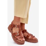 EVENTO Eco Leather Sandals Women With Buckles Camel Mireza | ePonuda.com
