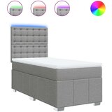 vidaXL Box spring postelja z vzmetnico svetlo siva 90x190 cm blago | Shoptok.si