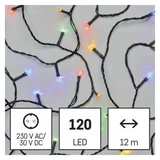 Emos LED božična veriga, 12 m, zunanja in notranja, večbarvna, časovnik D4AM03