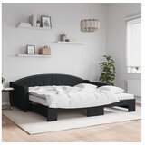 vidaXL Dnevni krevet na razvlačenje crni 100 x 200 cm od tkanine | shoptok.hr