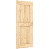  Drsna vrata s kompletom vodil 85x210 cm trdna borovina, (20999107) | Shoptok.si