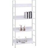 vidaXL Police za knjige s 4 razine bijele 60 x 27,6 x 124,5 cm iverica | shoptok.hr