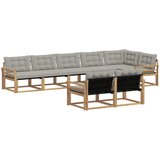  Set vanjskih sofa s jastukom 8 pcs Bijela i svjetlosiva | Eponuda.com