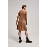 Marisse Dark Beige Dress With Long Sleeves And A Flared Bottom | Shoptok.si
