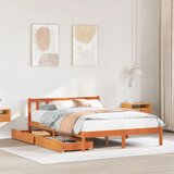 vidaXL Posteljni okvir brez vzmetnice voščeno rjav 140x190 cm borovina Cene