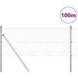 vidaXL varjena žična ograja s 13 stebri 0.8x100 m pocinkano jeklo | Shoptok.si