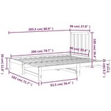 Izvlečna dnevna postelja bela 2x(90x200) cm trdna borovina, (20724601) | Shoptok.si