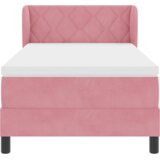 vidaXL Box Spring krevet s madracem u ružičastoj boji 90x190 cm od baršuna | shoptok.hr