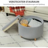  Tabure tapecirani stolac plišani flis skriveni prostor za pohranu dvostrani poklopac 56 cm x 56 cm x 42 cm siva | shoptok.hr