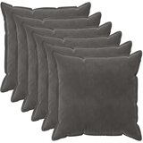  Presvlaka za jastuk 6 pcs HOUTEN Tamnosiva 55 x 55 cm Baršun | shoptok.hr