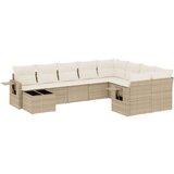 vidaXL 10-dijelni set vrtnih sofa s jastucima bež od poliratana | shoptok.hr