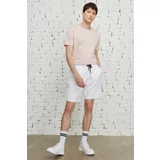 AC&Co / Altınyıldız Classics Men's White Standard Fit Regular Fit Cotton Stretchy Knitted Shorts