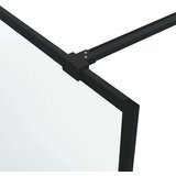 Pregrada za tuš crna 80 x 195 cm s mutnim staklom ESG | shoptok.hr
