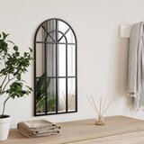 vidaXL Stensko ogledalo črno 30x60 cm obokano železo | Shoptok.si