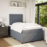  Krevet box spring s madracem tamnosivi 120 x 190 cm baršun | shoptok.hr