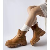 Gemre Brown slip-on chunky insulated ankle boots Giulio | Shoptok.si