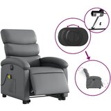  Električni masažni naslonjač na podizanje od umjetne kože siva | shoptok.hr