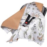 Medi Partners Baby carrier wrap – blanket with hood 85x85 cm – Waffle – Safari + brown Waffle Cene