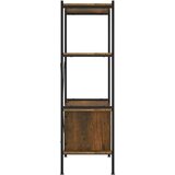  Regal z omarico 4-nadstropen 80x40x130 cm jeklo in inž. les, (20716508) | Shoptok.si