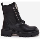 Boto Boots Workers With Jewelry Decoration Insulated Eco Leather Black Miryssa | shoptok.hr