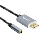 LINQ Najlonski pleten USB na 3,5 mm ženski avdio kabel/adapter, - siv, (20630321) u